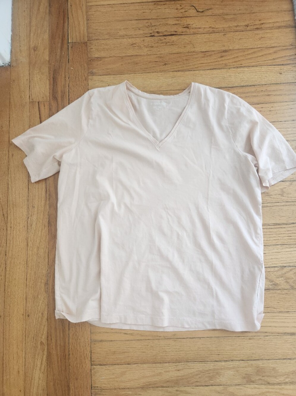 eileen fisher like new pink cotton v neck t shirt medium